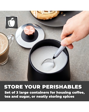 Tower Cavaletto Set of 3 Canisters Black