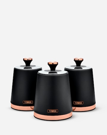 Tower Cavaletto Set of 3 Canisters Black