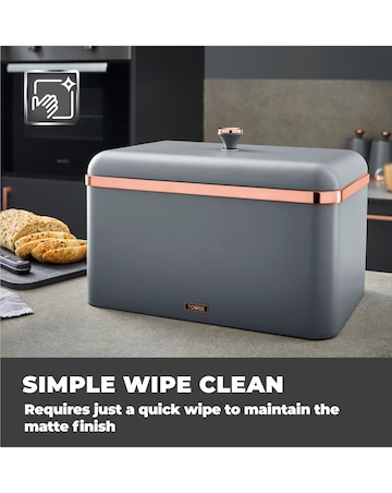 Tower Cavaletto Bread Bin Grey