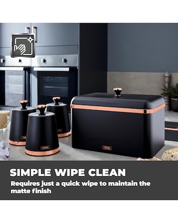 Tower Cavaletto Bread Bin Black
