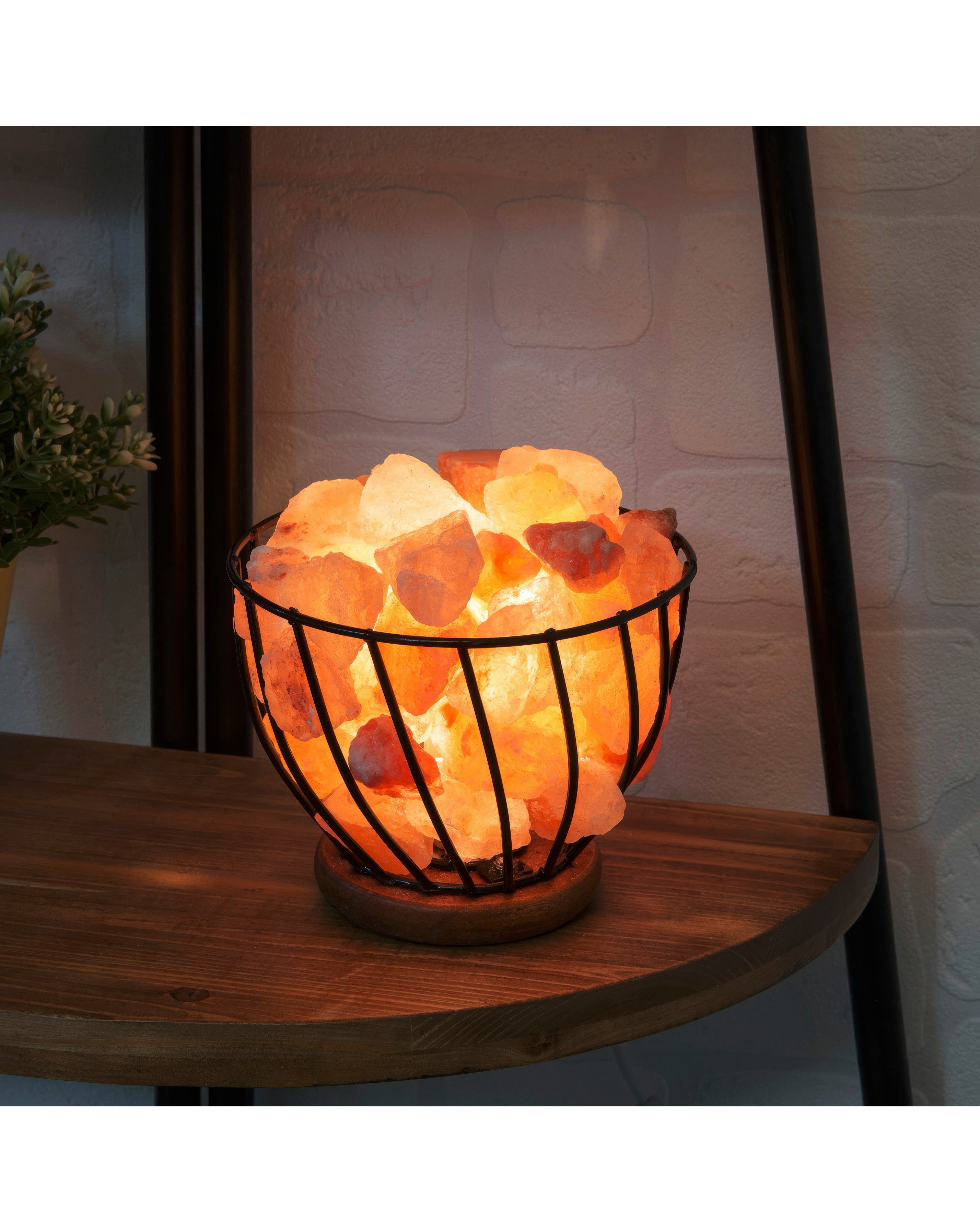 New In - Serenity Himalayan Rock Salt Basket Lamp