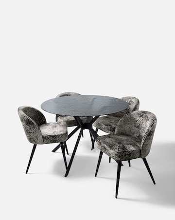 Colton Glass Dining Table with 4 Savannah Chairs