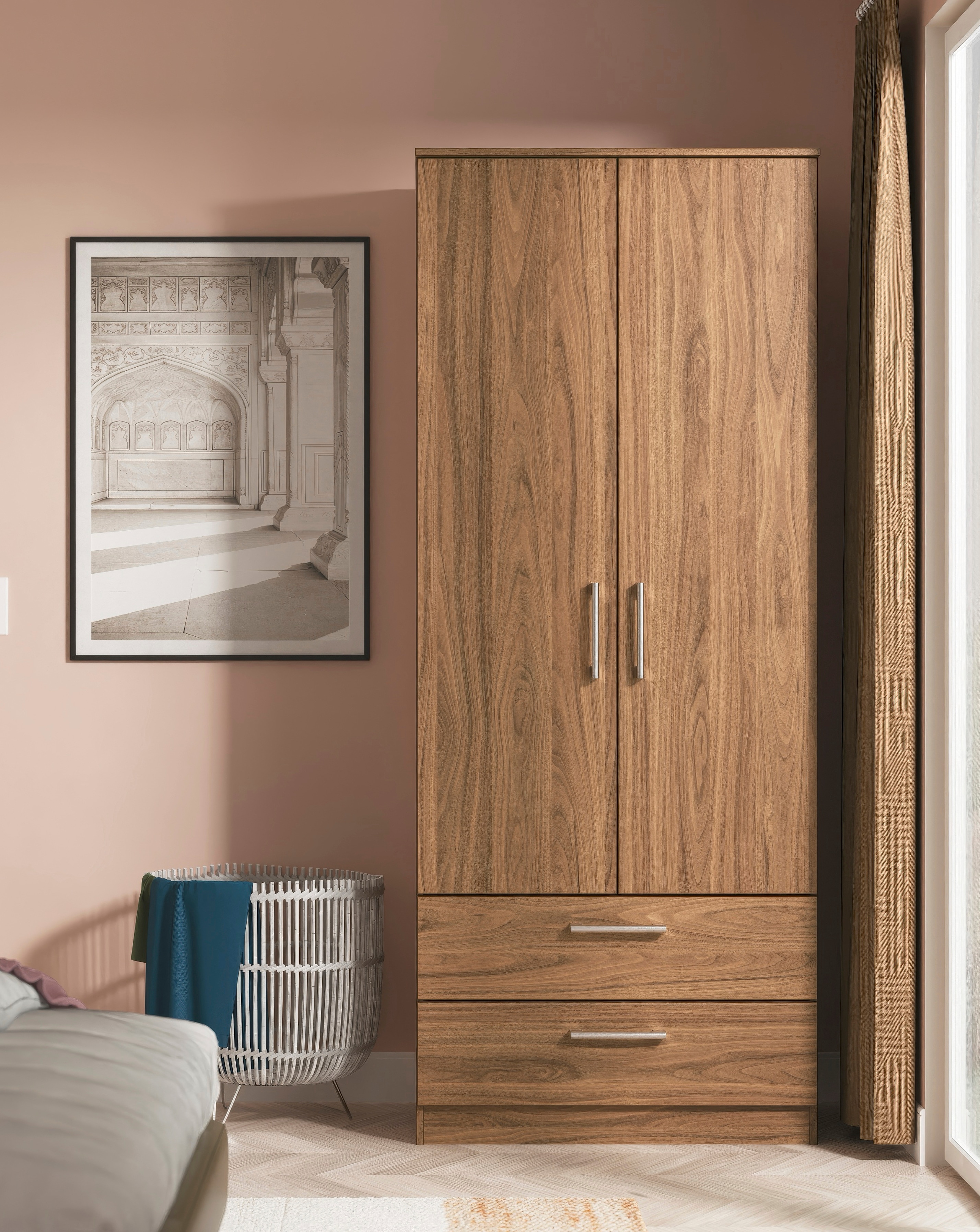 New In - Briar 2 Door Drawer Wardrobe