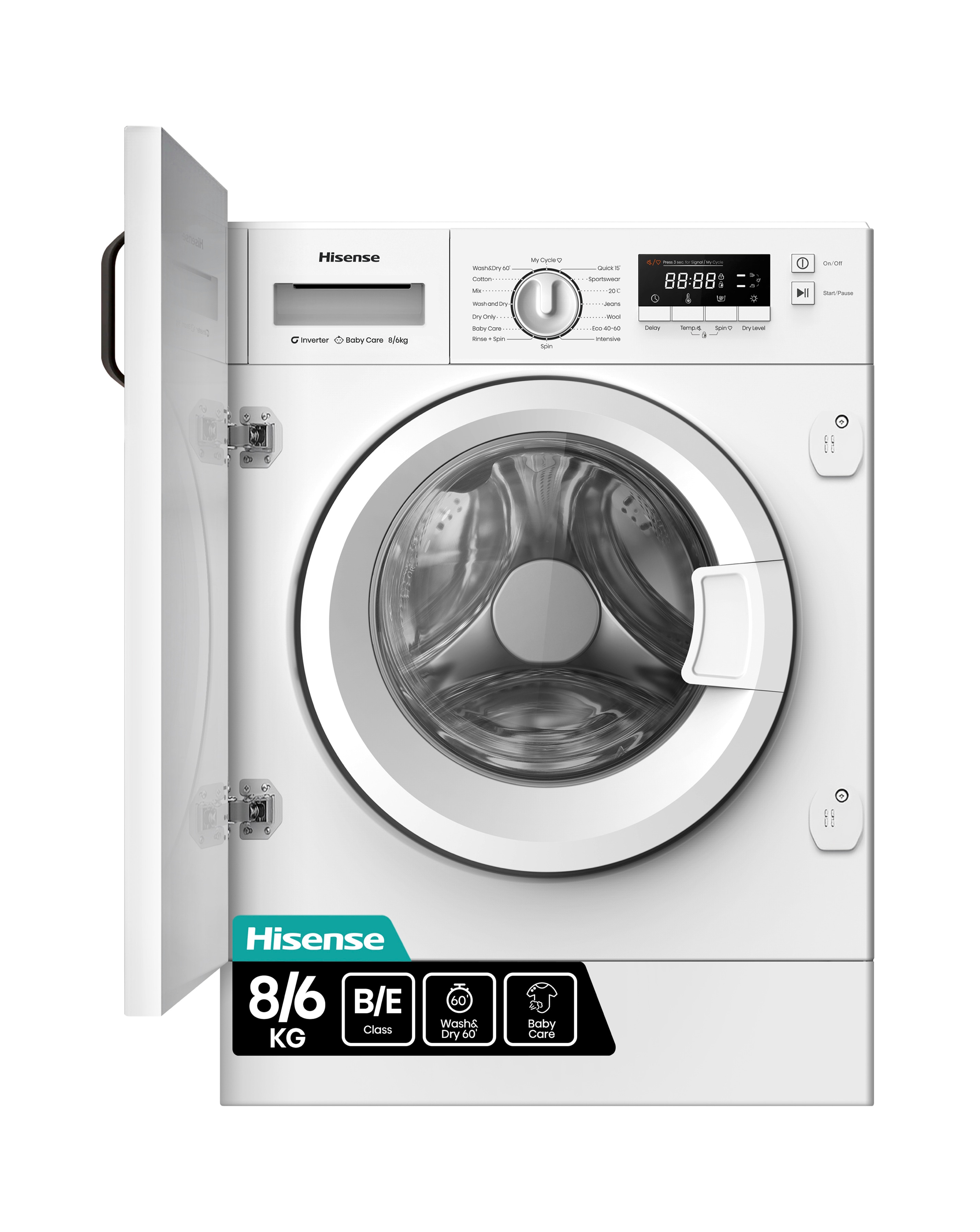 Hisense WD3M841BWI Integ 8/6kg WD