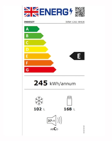 Indesit IKNH 1261 W4UK 50/50 No Frost Fridge Freezer White + Install