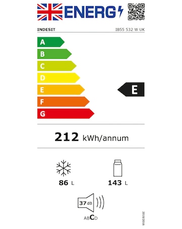 Indesit IB55532WUK Combi Fridge Freezer White + Install