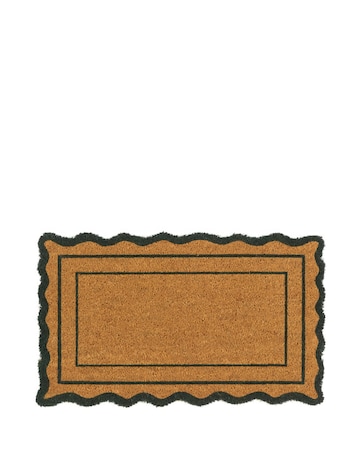 Green Scallop Coir Doormat