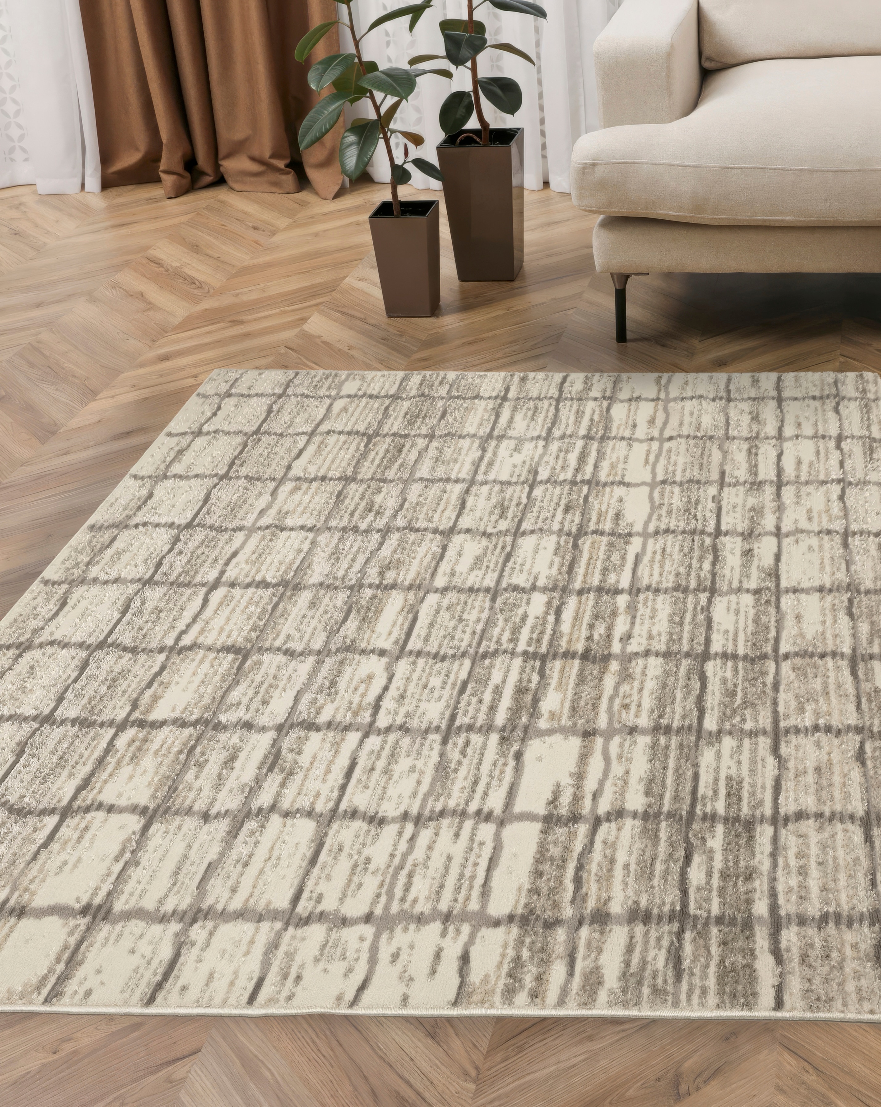 Cadiz Woven Checked Rug