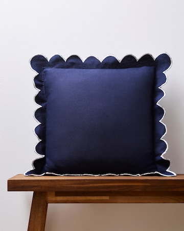 Julipa Georgia Scalloped Edge Cotton Cushion