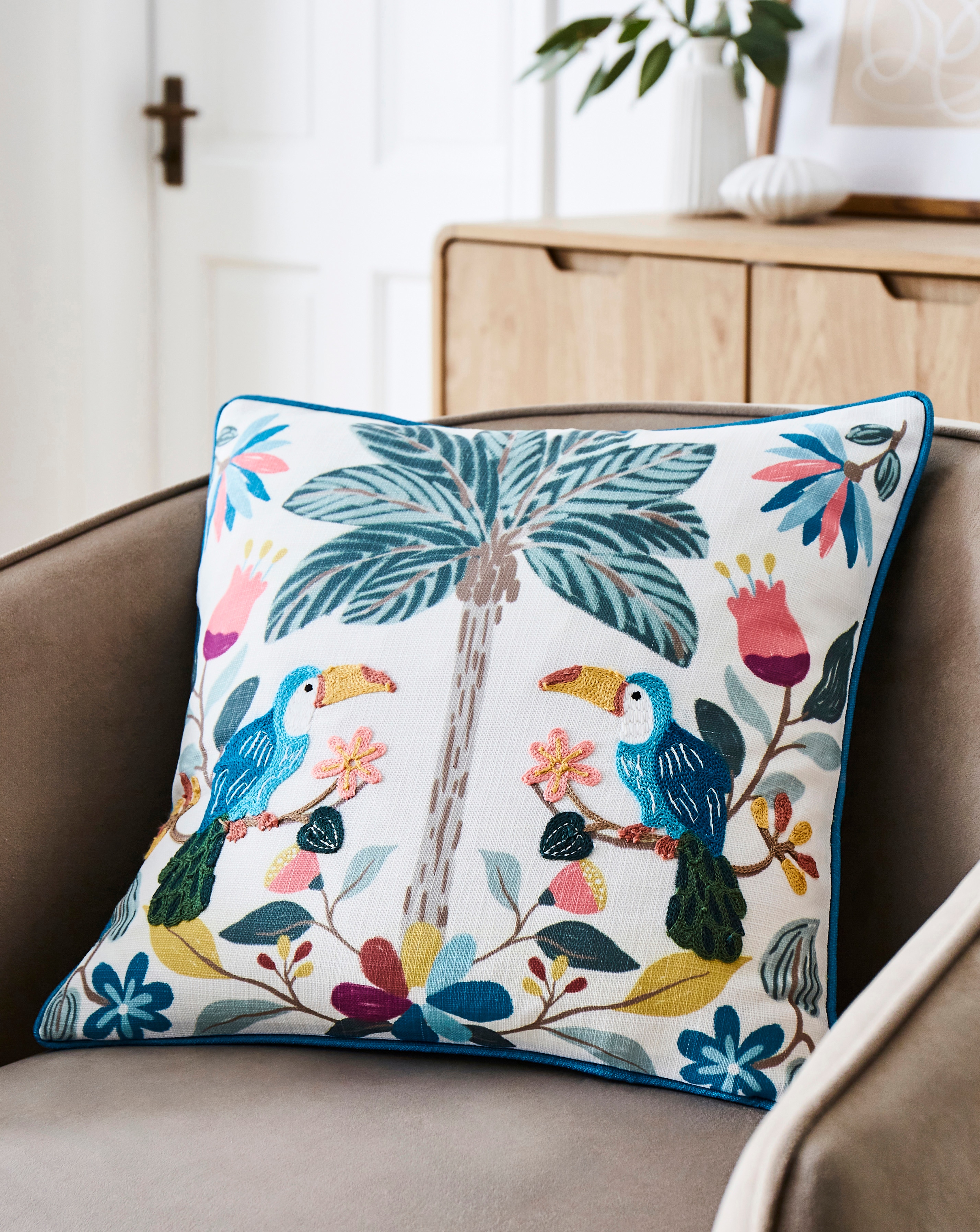 Paradise Tropical Birds Cushion