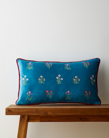 Chrissy Velvet Embroidered Boudoir Cushion