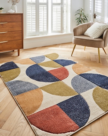 Sara Carved Multicoloured Geo Rug