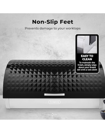 Tower Solitaire Bread Bin-Black