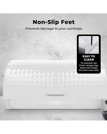 Tower Solitaire Bread Bin-White