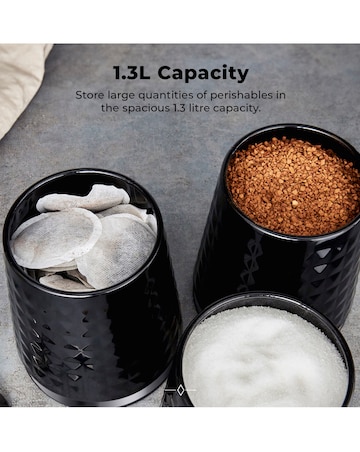 Tower Solitaire Set of 3 Canisters-Black