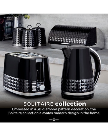 Tower Solitaire Set of 3 Canisters-Black
