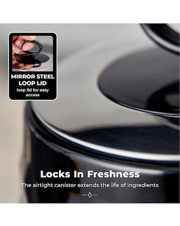 Tower Solitaire Set of 3 Canisters-Black