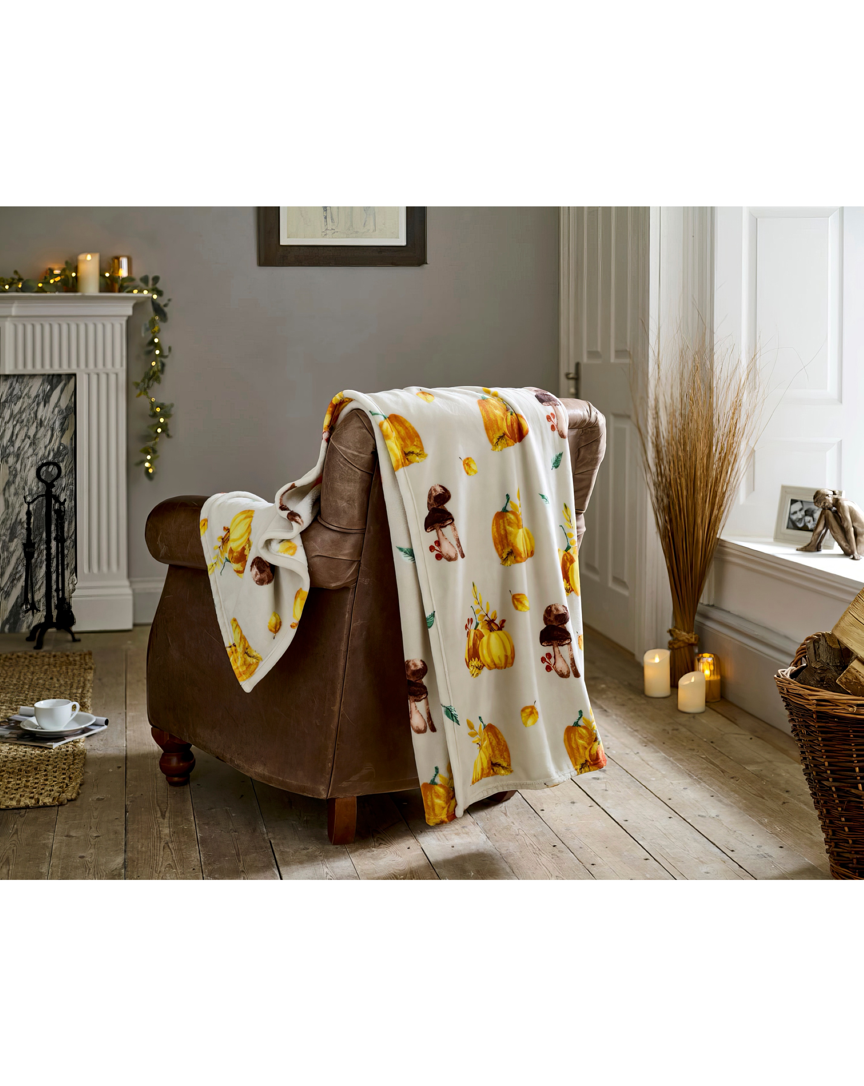 Pumpkin Party Fleece Throw