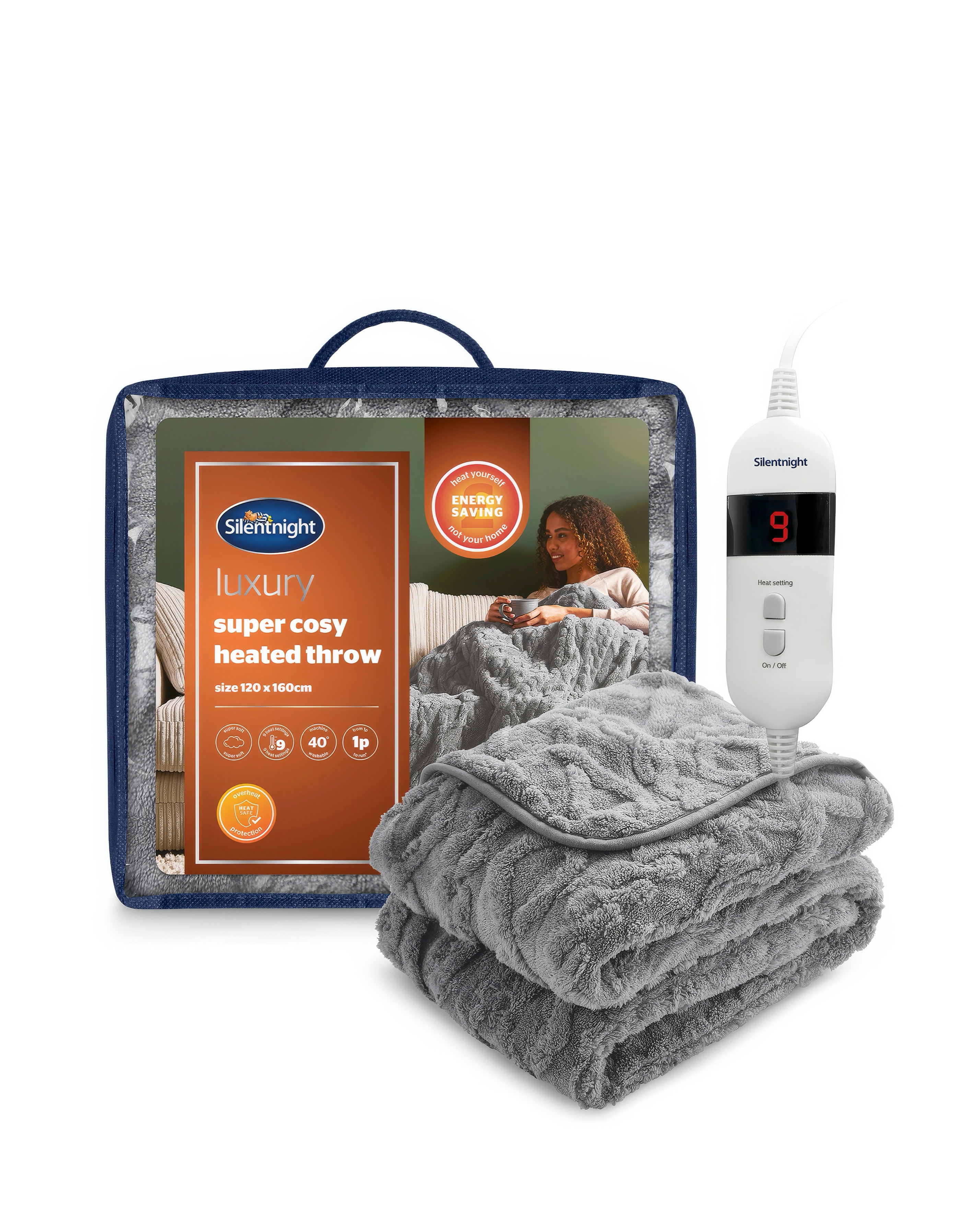 Silentight Luxury Heated Throw - Grey