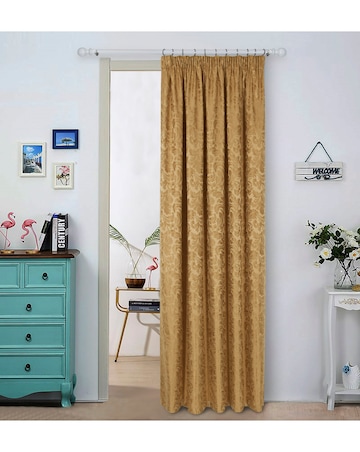 Buckingham Jacquard Light Filtering Pencil Pleat Lined Curtains