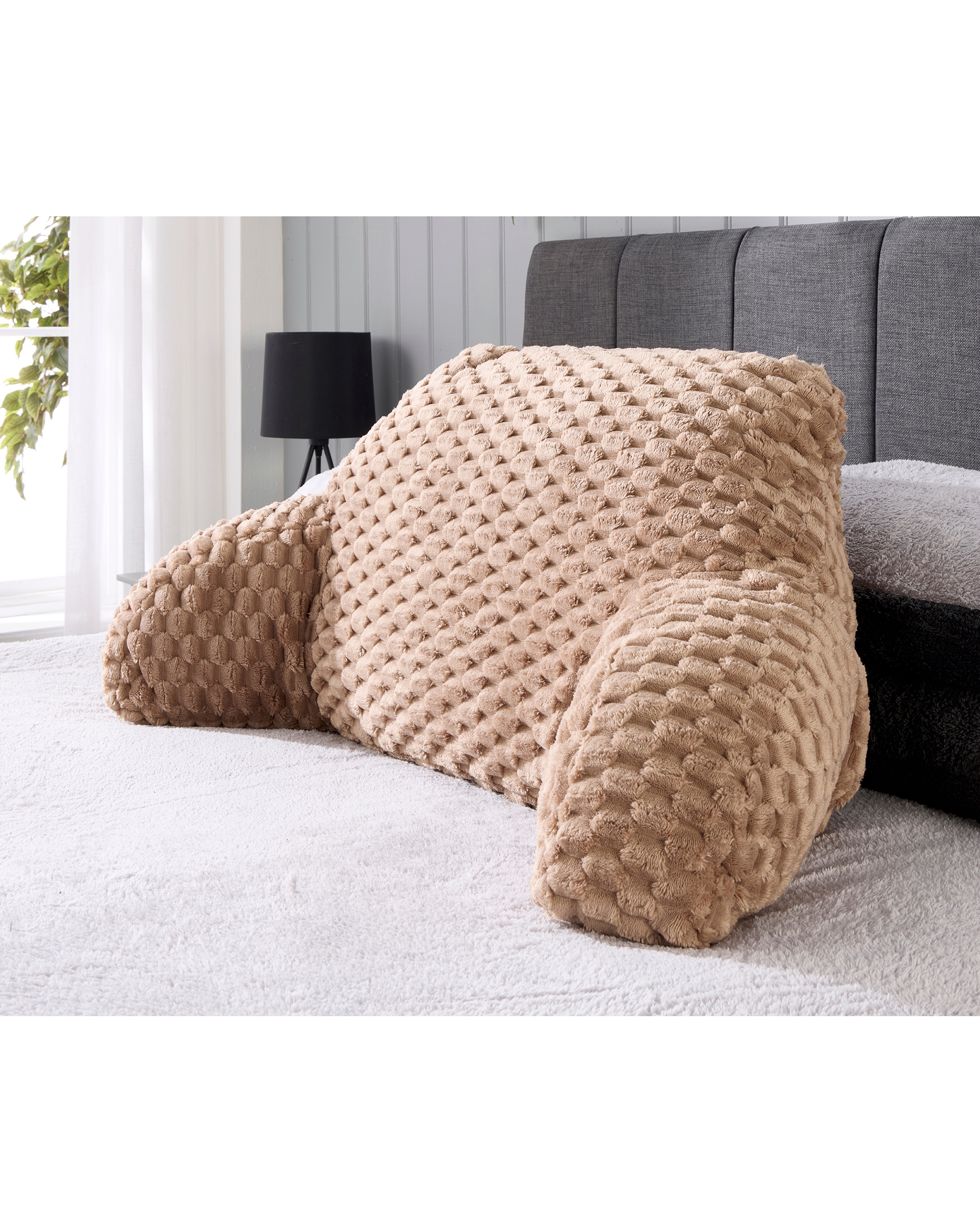 Chunky Waffle Faux Fur Cuddle Cushion