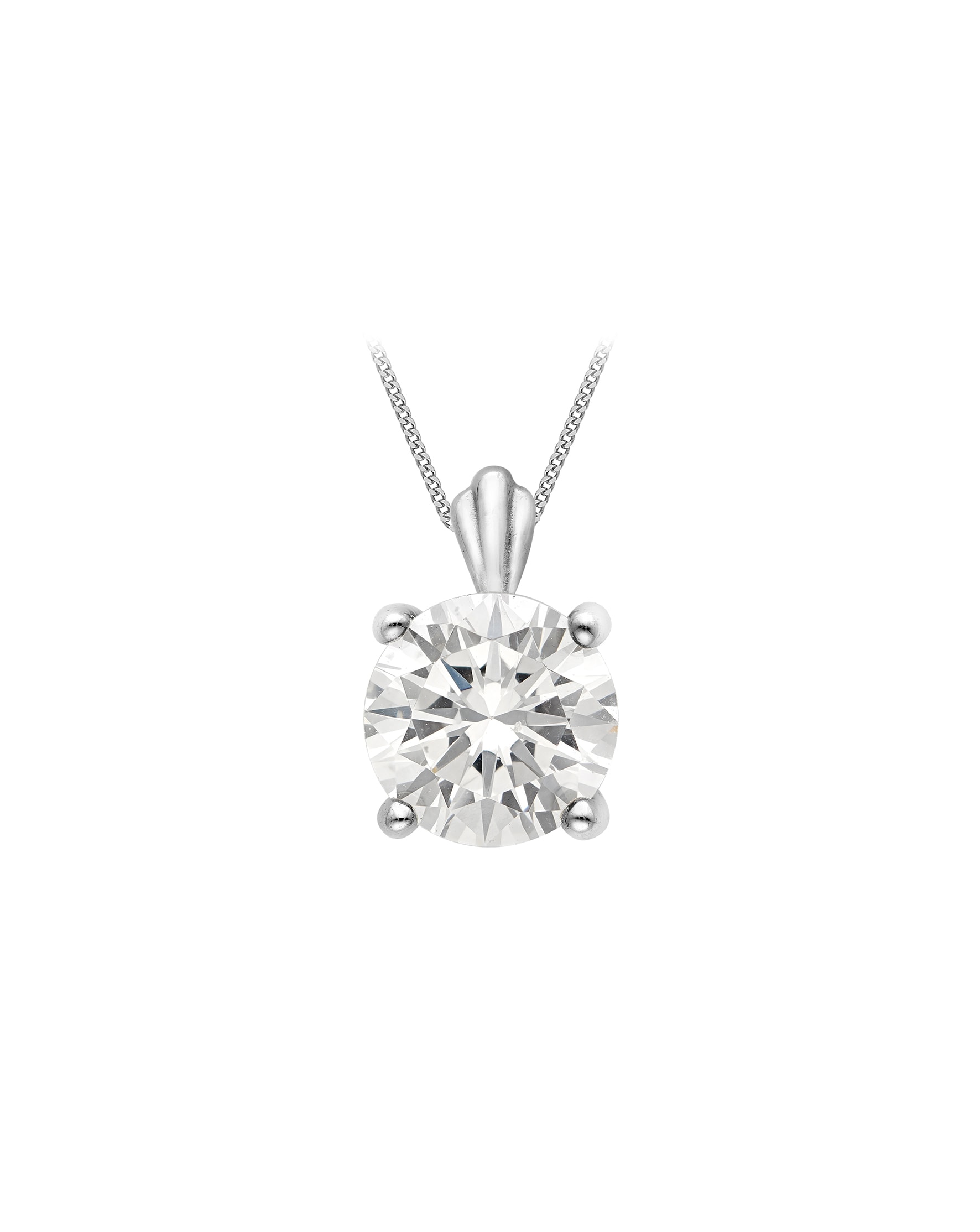 9ct Gold Round Cubic Zirconia Pendant