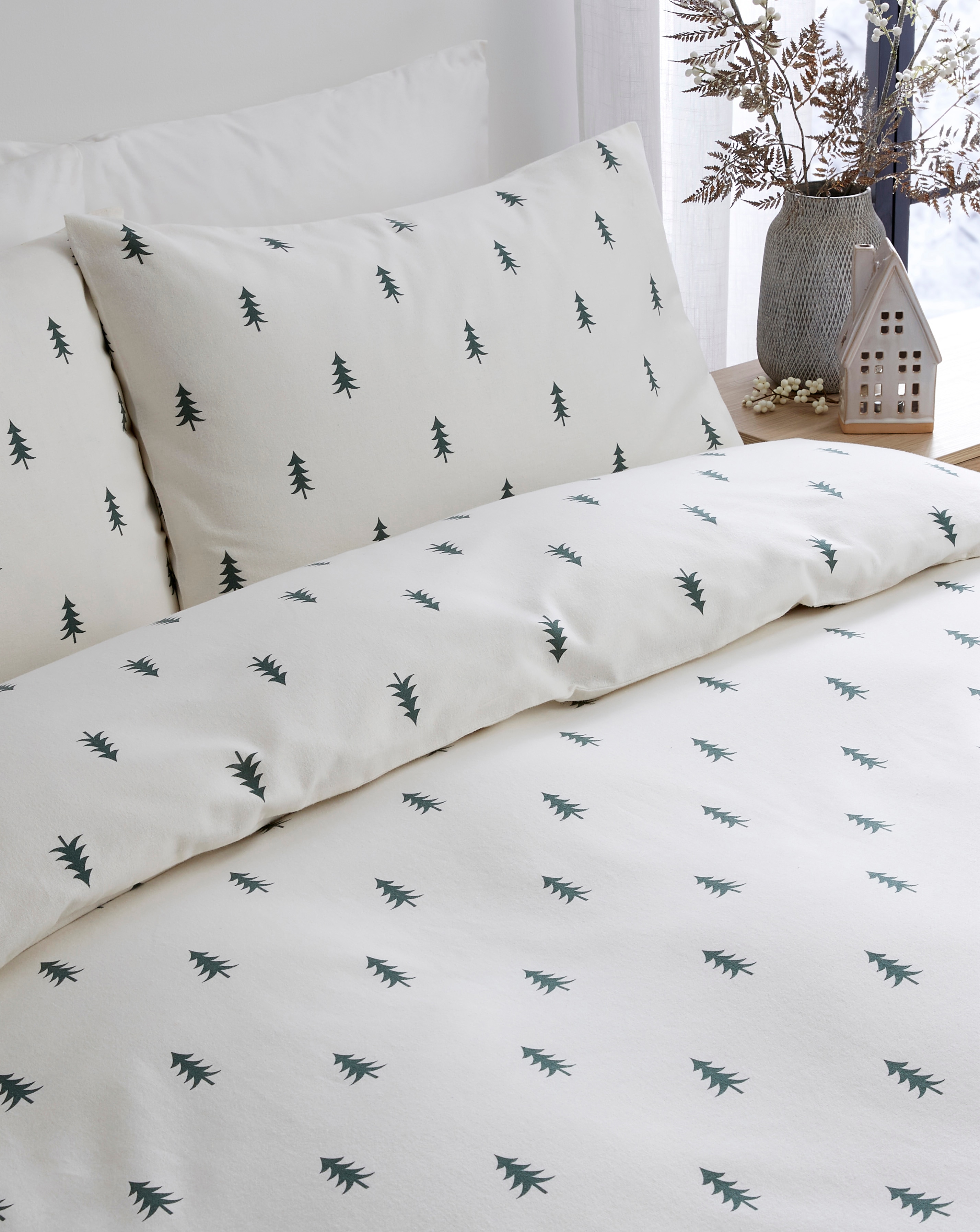 Fraser Fir Brushed Cotton Duvet Set
