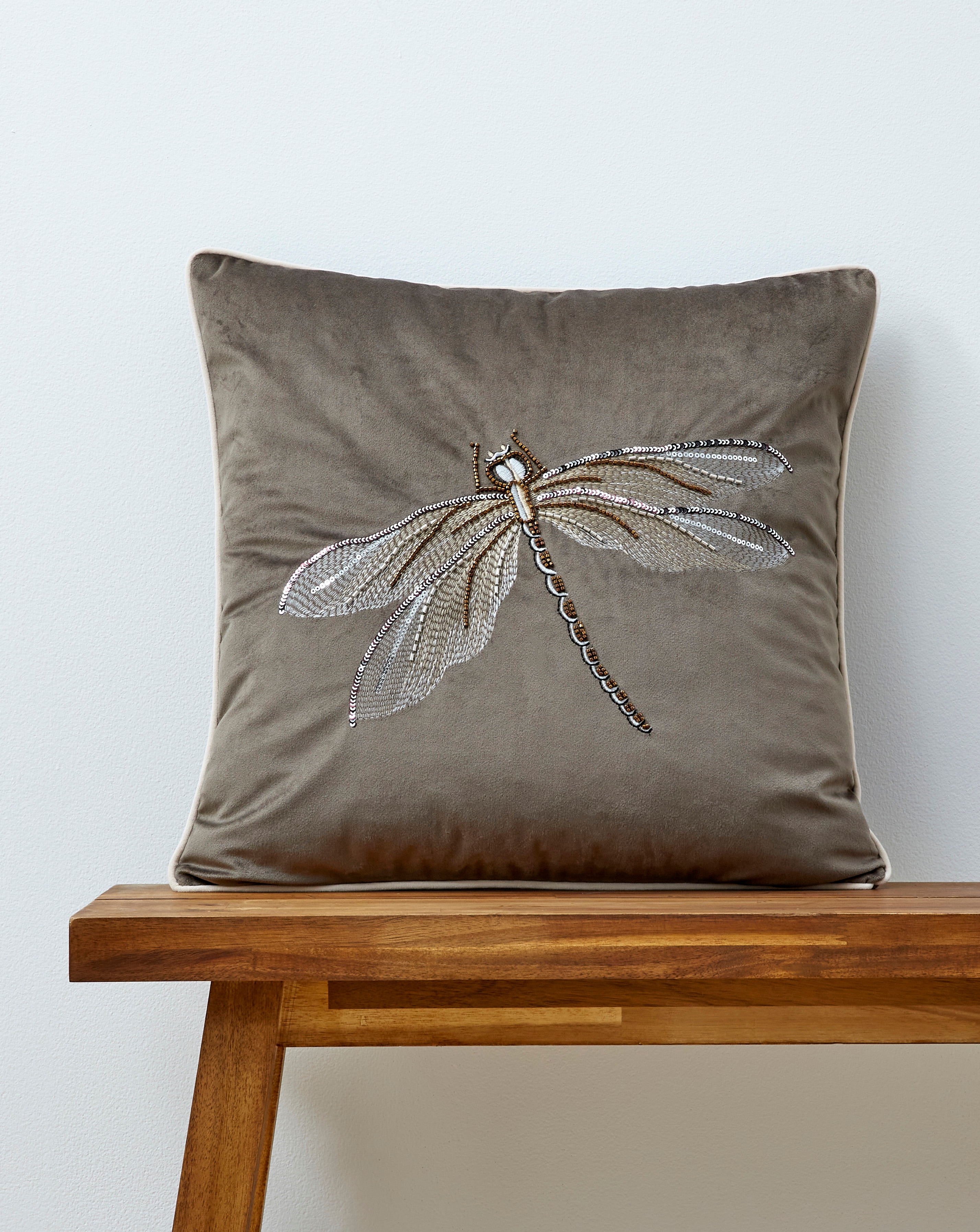 Embellished Dragonfly Cushion