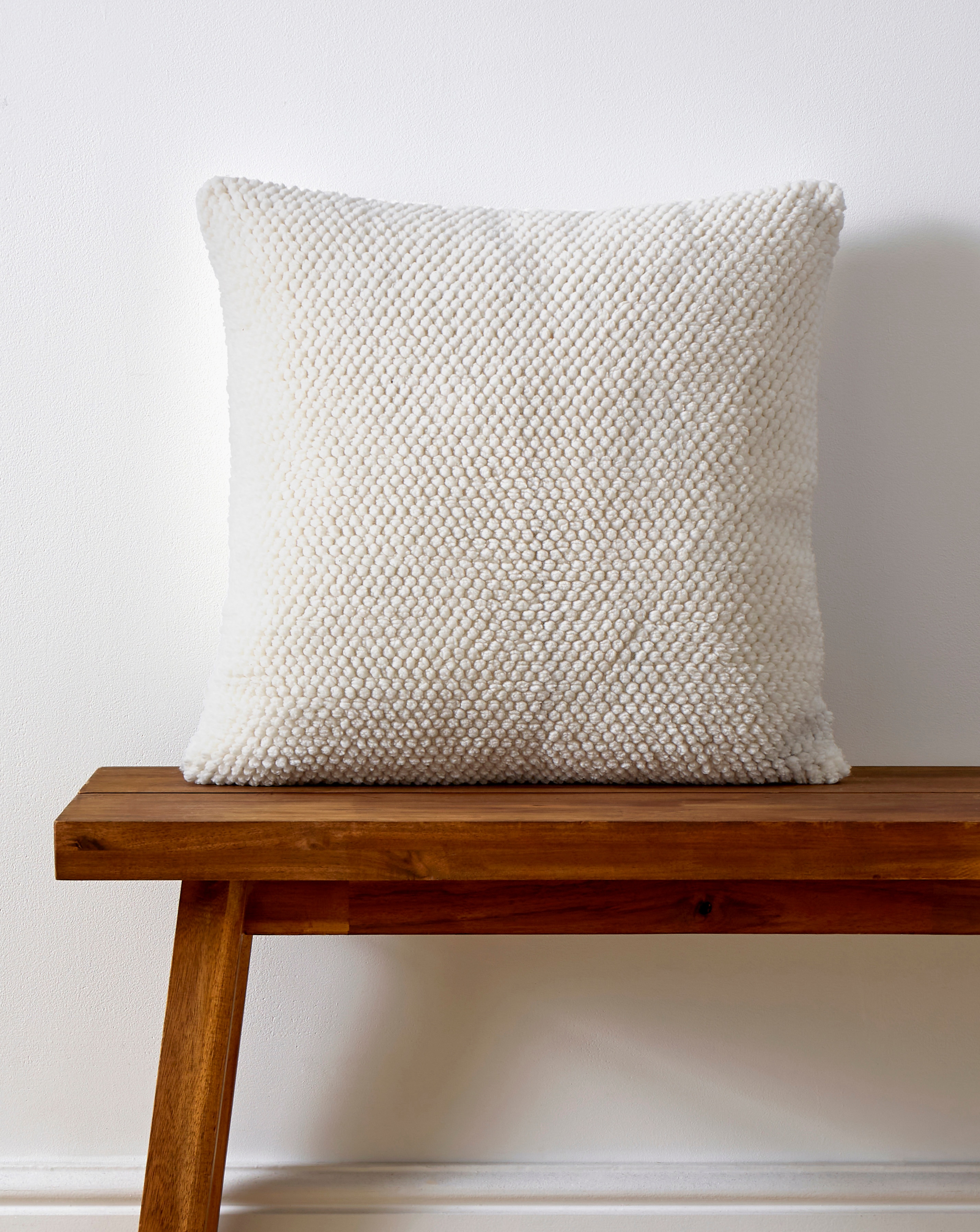 Bobble Fleece Cushion - Cream