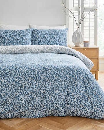 Peyton Mini Blue Leaf Duvet Cover Set
