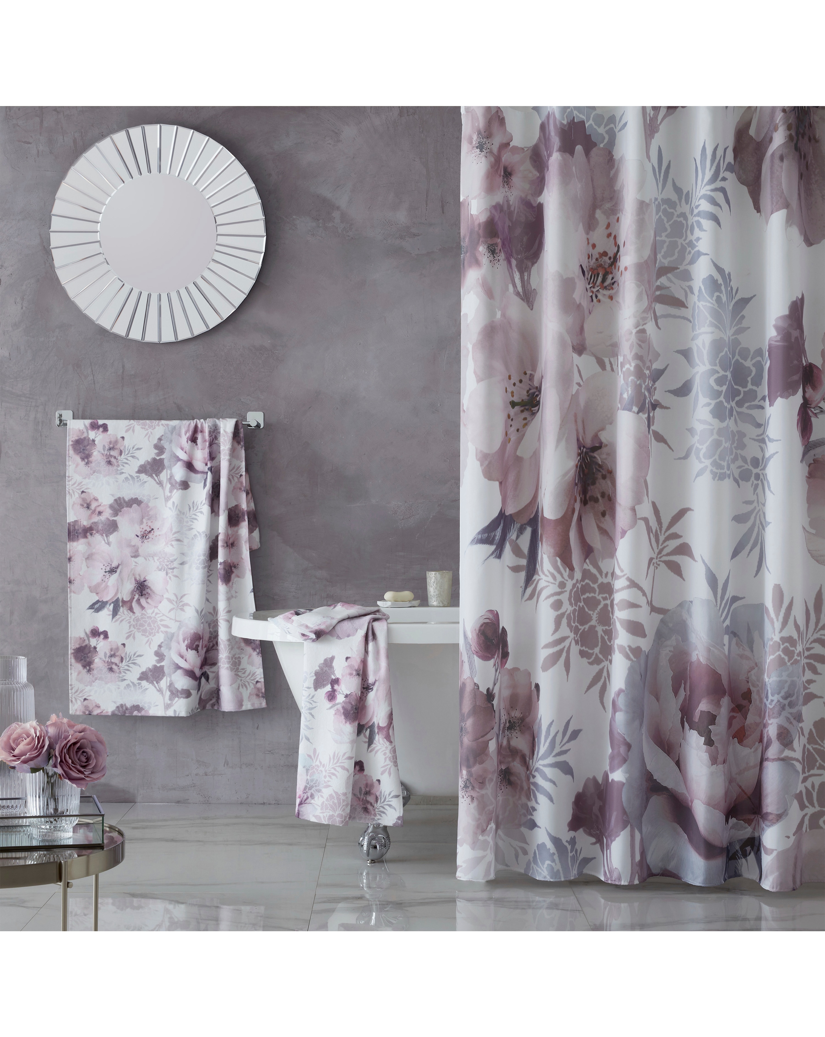 Dramatic Floral Shower Curtain