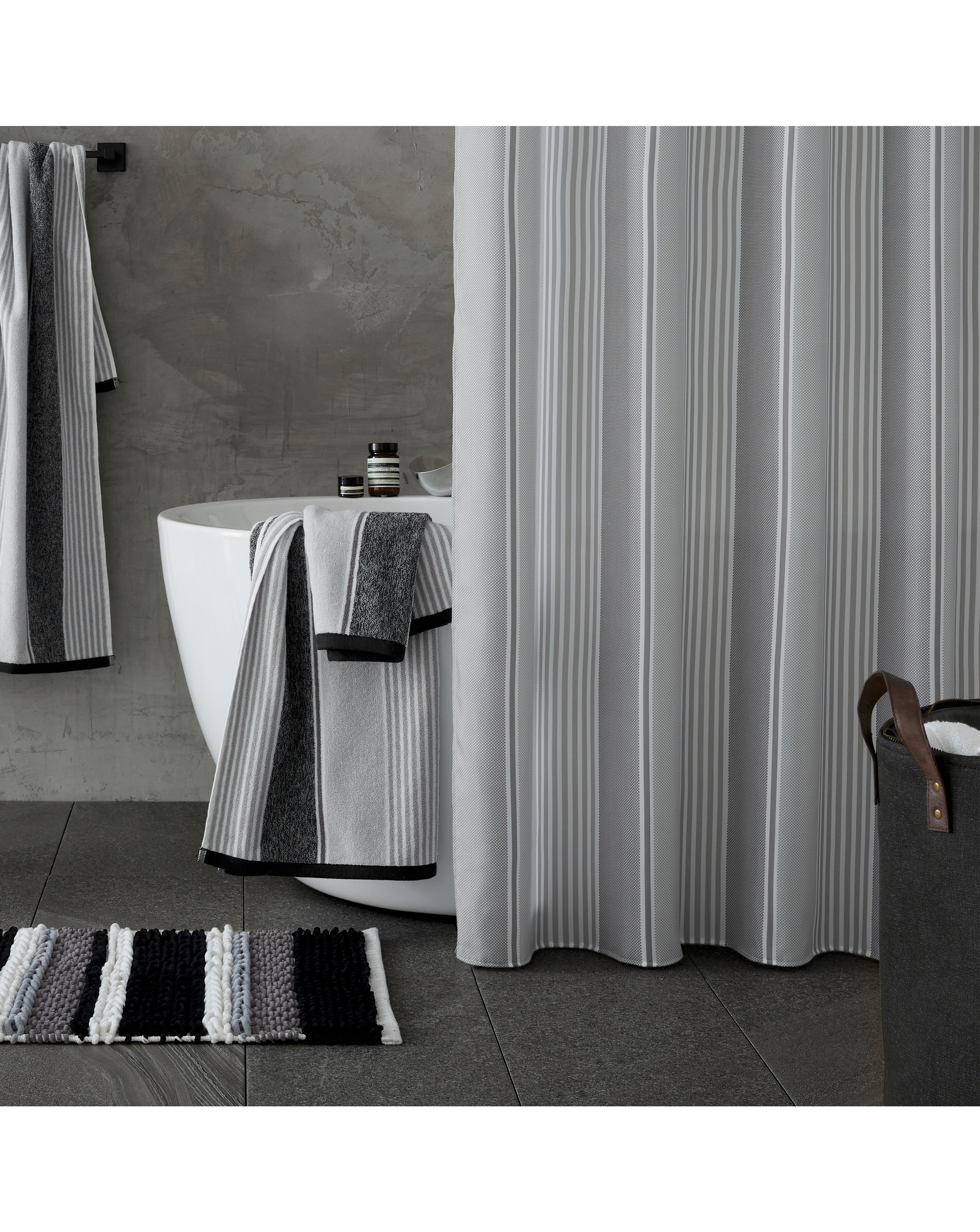 Textured Stripe Shower Curtain