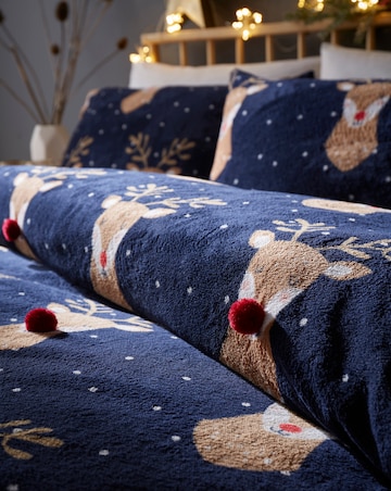 Reindeer Fleece Duvet Cover Set