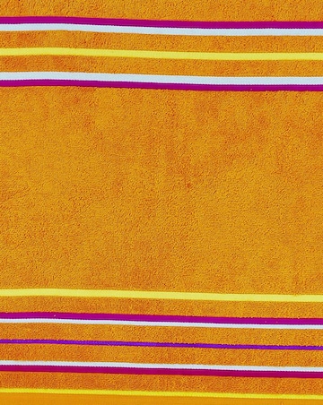 Catherine Lansfield Cotton Rainbow Beach Towel Pair - Hot Pink & Orange