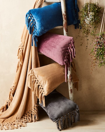 Silky Tassled Cushion Cover