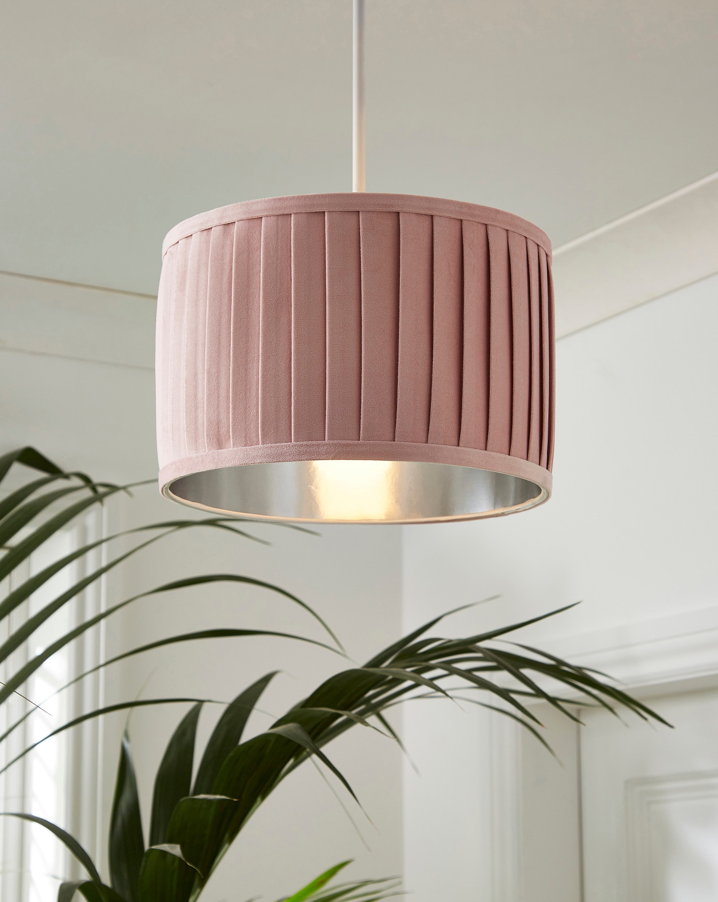 Pleated Velvet Blush Shade 30cm