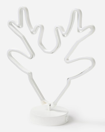 White Neon Reindeer Light