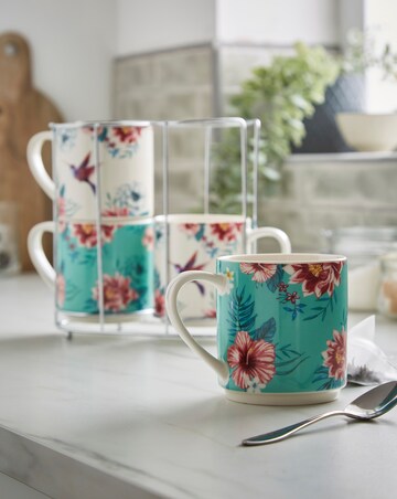 Birds Set of 4 Stacking Mugs