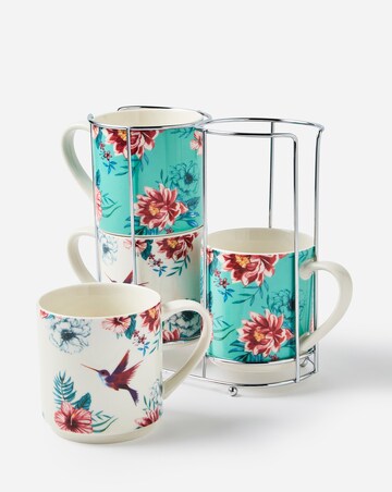 Birds Set of 4 Stacking Mugs