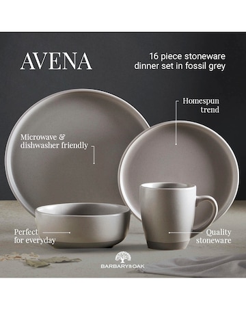 Barbary & Oak Avena Dinner Set Grey